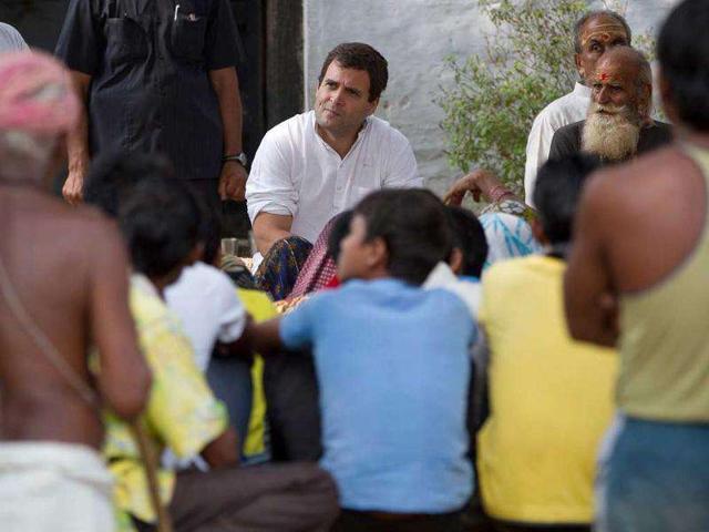 A 2011 photo of Rahul Gandhi meeting with villagers in Chill village, Mirzapur, Uttar Pradesh. (HT Archives) A 2011 photo of Rahul Gandhi meeting with villagers in Chill village, Mirzapur, Uttar Pradesh. (HT Archives)
