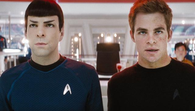 Zachary Quinto and Chris Pine in a still from Star Trek. Zachary Quinto and Chris Pine in a still from Star Trek.