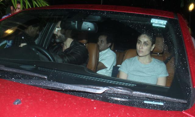 Saif and Kareena at Shashi Kapoor's residence at Prithvi theater in Mumbai. (Pramod Thakur/HT PHOTO)
