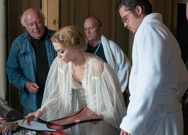Angelina Jolie and Brad Pitt shooting for By The Sea. Angelina Jolie and Brad Pitt shooting for By The Sea.