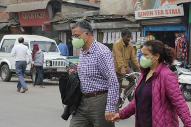 Air quality in several cities in western UP, such as, Agra (PM 2.5 -- 424), Ghaziabad (PM 2.5 -- 462), Moradabad (PM 2.5 -- 444) and Noida (PM 2.5 -- 411) was categorised as ‘severe’. (HT Photo)
