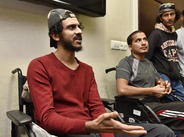 Anas Naeem, Khaled Alwan and Nadeen at Fortis Hospital in Gurgaon. (Sanjeev Verma/HT Photo) Anas Naeem, Khaled Alwan and Nadeen at Fortis Hospital in Gurgaon. (Sanjeev Verma/HT Photo)