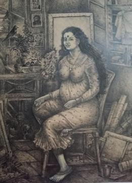 Created in 1980 and titled Navalata, this piece shows VV Godkar’s pregnant wife, who died in November. It’s the first time this piece is leaving his studio. ( ) Created in 1980 and titled Navalata, this piece shows VV Godkar’s pregnant wife, who died in November. It’s the first time this piece is leaving his studio. ( )