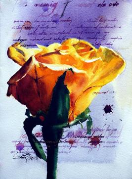 Known for his work with watercolours, Samir Mondal’s Love Letter shows a yellow rose that celebrates love and life. Known for his work with watercolours, Samir Mondal’s Love Letter shows a yellow rose that celebrates love and life.