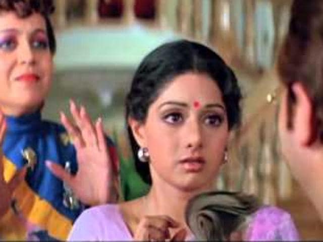 Sridevi, Rohini Hattangadi and Anupam Kher in a scene from ChaalBaaz. Sridevi, Rohini Hattangadi and Anupam Kher in a scene from ChaalBaaz.