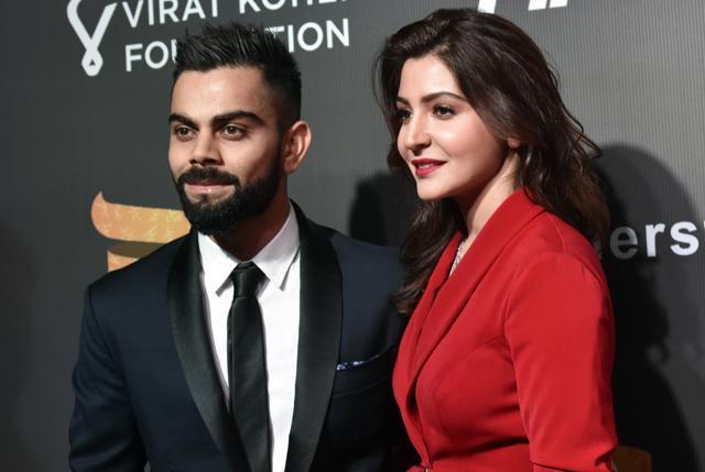 Virat Kohli and Anushka Sharma during inaugural Indian Sports Honours at Grand Hyatt, Kalina,in Mumbai. (Kunal Patil/HT Photo) Virat Kohli and Anushka Sharma during inaugural Indian Sports Honours at Grand Hyatt, Kalina,in Mumbai. (Kunal Patil/HT Photo)