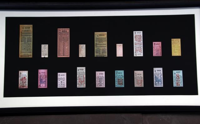 Original tram tickets are also displayed inside the tram. (Shivam Saxena/HT Photo)