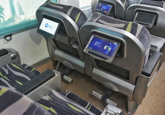 It has comfy airline-like seats, seat-back screens, leg rests and USB points, among other modern facilities. (Satyabrata Tripathy /HT) It has comfy airline-like seats, seat-back screens, leg rests and USB points, among other modern facilities. (Satyabrata Tripathy /HT)