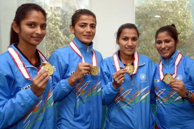 India women’s hockey team managed to win gold for the first time in the Asia Cup which helped them get to 10th position. (Sonu Mehta/HT PHOTO) India women’s hockey team managed to win gold for the first time in the Asia Cup which helped them get to 10th position. (Sonu Mehta/HT PHOTO)