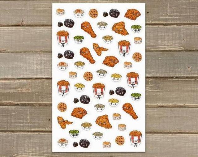 Like these stickers featuring KFC menu items with faces? (KFC)