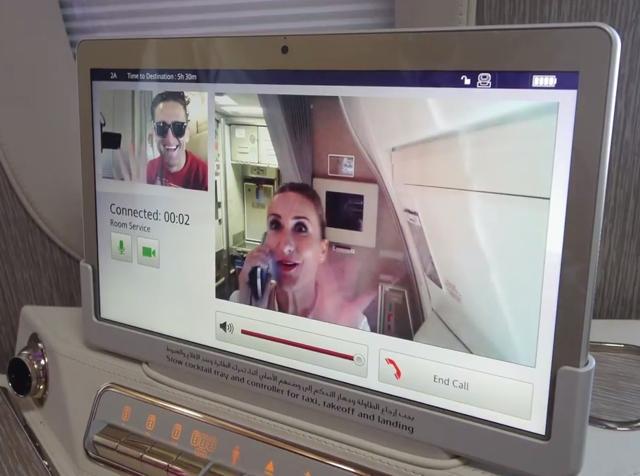 One can make a video call to the air hostess instead of pressing a button. (Youtube.com)