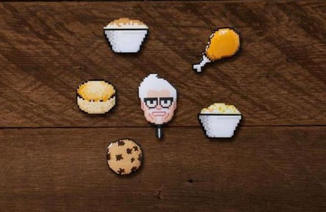 Want to keep up with youth culture? Then get some KFC pins and let everyone know how much you love fried chicken. (KFC)