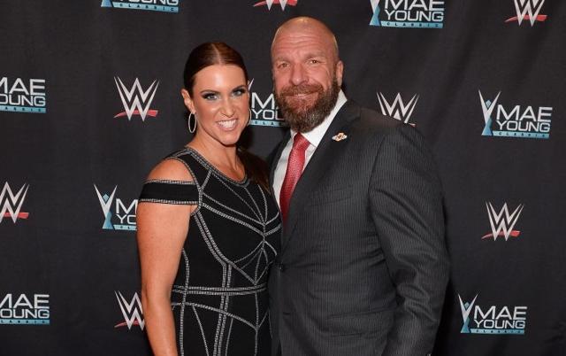 Stephanie McMahon (left) and Paul ‘Triple H’ Levesque of the WWE. (WWE Twitter)