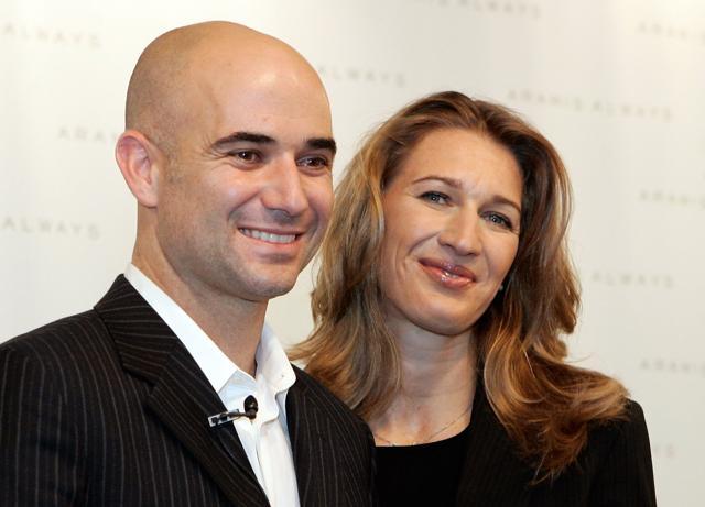 Andre Agassi and his wife Steffi Graf. (Getty Images)