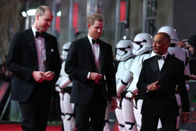 Britain's Prince William (L), Duke of Cambridge and Prince Harry arrive on the red carpet for the European Premiere of Star Wars: The Last Jedi at the Royal Albert Hall in London. (AFP) Britain's Prince William (L), Duke of Cambridge and Prince Harry arrive on the red carpet for the European Premiere of Star Wars: The Last Jedi at the Royal Albert Hall in London. (AFP)