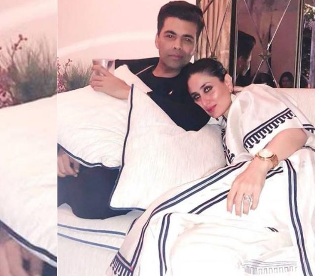 Kareena Kapoor with her filmmaker-friend, Karan Johar at the party. (Instagram) Kareena Kapoor with her filmmaker-friend, Karan Johar at the party. (Instagram)