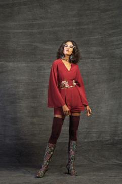 Wearing thigh high socks with a cute romper completes the party look. (Varsha Wadhwa) Wearing thigh high socks with a cute romper completes the party look. (Varsha Wadhwa)