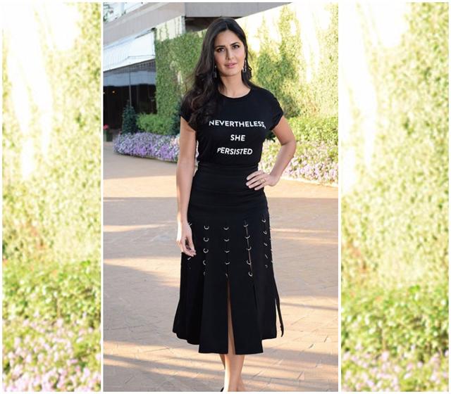 Katrina’s knockout look will convince you to join in on the slogan T-shirt trend. (Instagram)