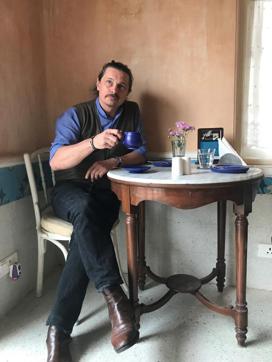 Bazire enjoys his evening cuppa at the Taj Mahal Tea House Bazire enjoys his evening cuppa at the Taj Mahal Tea House