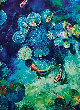 The painting, ‘Life Under Water’. (VIKRAM JIT SINGH) The painting, ‘Life Under Water’. (VIKRAM JIT SINGH)