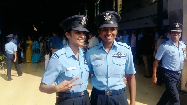 Pratibha (left) and Shivangi Singh at the ceremony. (HT Photo) Pratibha (left) and Shivangi Singh at the ceremony. (HT Photo)