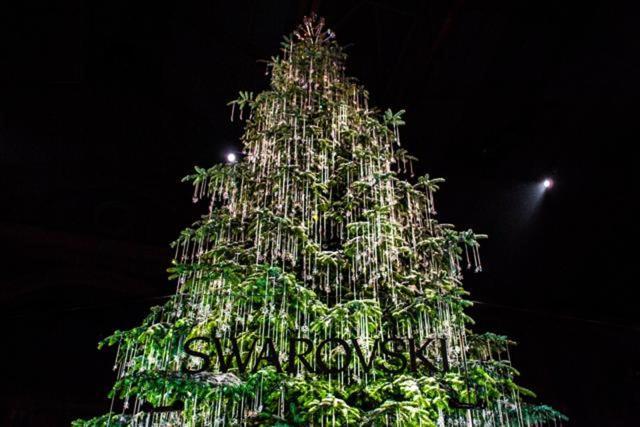 A massive Christmas tree adorned with more than 7,000 Swarovski crystal ornaments in Switzerland. (Shutterstock ) A massive Christmas tree adorned with more than 7,000 Swarovski crystal ornaments in Switzerland. (Shutterstock )