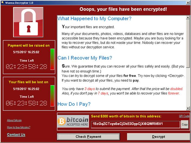 A screenshot shows a WannaCry ransomware demand, provided by cyber security firm Symantec, in Mountain View, California. (Reuters Photo) A screenshot shows a WannaCry ransomware demand, provided by cyber security firm Symantec, in Mountain View, California. (Reuters Photo)