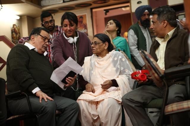 Rishi Kapoor spotted shooting for his upcoming film Rajma Chawal in Old Delhi. (Raajessh Kashyap/HT Photo)