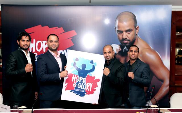 (From left) Brijesh Kumar Meena, Hope & Glory Boxing MD Vikas Malik, Akhil Kumar and Jitender Kumar during the laungh on the boxing promotion in New Delhi on Wednesday. (HT Photo) (From left) Brijesh Kumar Meena, Hope & Glory Boxing MD Vikas Malik, Akhil Kumar and Jitender Kumar during the laungh on the boxing promotion in New Delhi on Wednesday. (HT Photo)