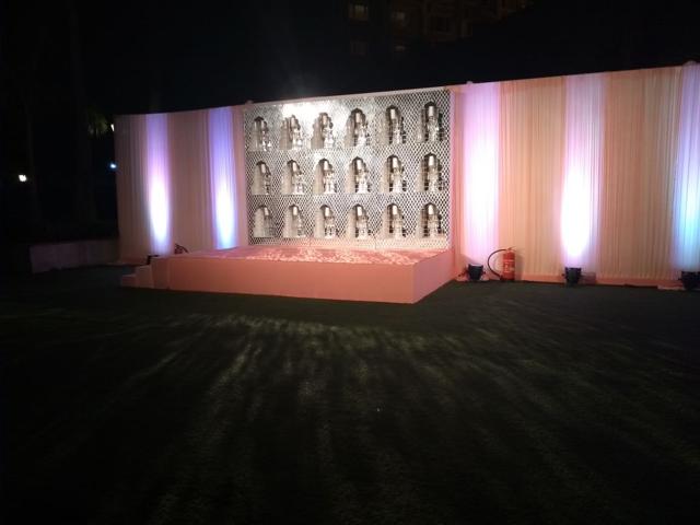 Stage were Virat and Anushka will come for the photo-op. Stage were Virat and Anushka will come for the photo-op.