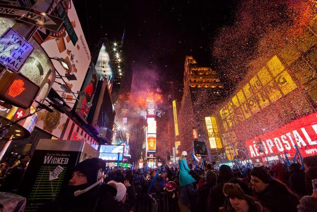 The image of the giant ball dropping on Times Square has become a staple thanks to Hollywood movies and TV shows. (Wikimedia Commons ) The image of the giant ball dropping on Times Square has become a staple thanks to Hollywood movies and TV shows. (Wikimedia Commons )