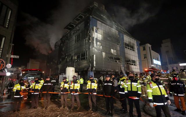 Smoke rises from the burning building in Jecheon in South Korea. (REUTERS) Smoke rises from the burning building in Jecheon in South Korea. (REUTERS)