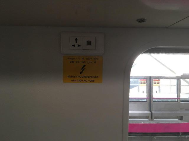 Trains have USB charging points. (Faizan Haidar / HT Photo) Trains have USB charging points. (Faizan Haidar / HT Photo)