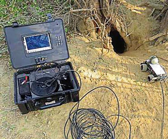 A burrow video camera unit outside a porcupine burrow. (PHOTO: DR HN KUMARA/SACON) A burrow video camera unit outside a porcupine burrow. (PHOTO: DR HN KUMARA/SACON)