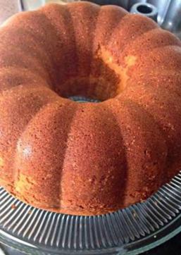 Golden rum cake.