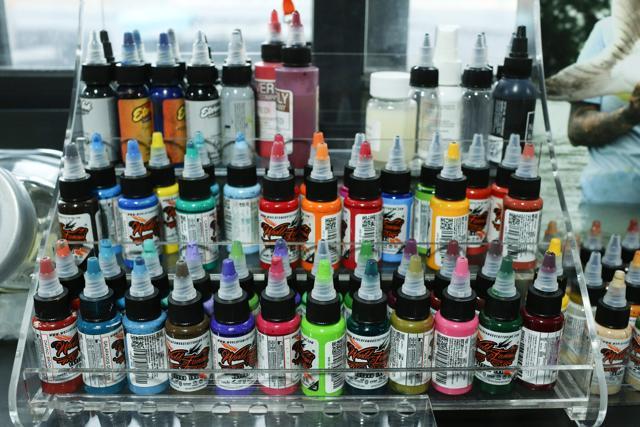 Tattoo inks come in a rainbow of colours, giving artists a full palette to work with and expanding the intricacy of designs. (AFP)