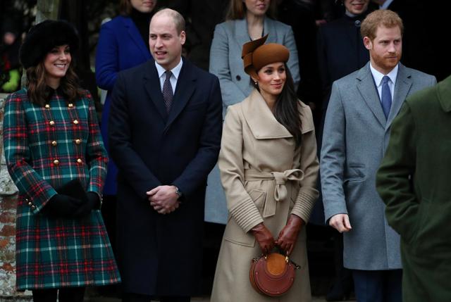 Britain's Catherine, Duchess of Cambridge, Prince William, Duke of Cambridge, Meghan Markle and Prince Harry leave St Mary Magdalene's church after the Royal Family's Christmas Day service. (REUTERS) Britain's Catherine, Duchess of Cambridge, Prince William, Duke of Cambridge, Meghan Markle and Prince Harry leave St Mary Magdalene's church after the Royal Family's Christmas Day service. (REUTERS)