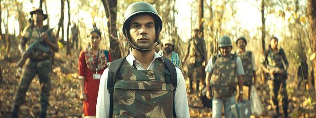 Rajkummar Rao in a still from Newton Rajkummar Rao in a still from Newton