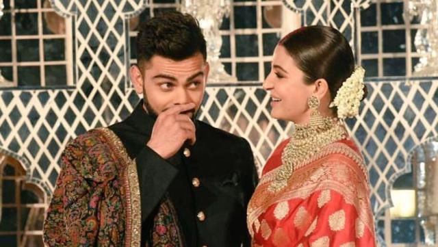 Virat Kohli and Anushka Sharma at their Delhi reception.