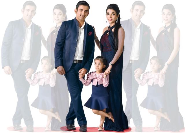 Natasha, 34, homemaker, wears a gown by Shantanu & Nikhil, jewellery from Diamontina, watch from Franck Muller and shoes by Jimmy Choo; Gautam, 36, cricketer wears a suit by Ermenegildo Zegna, watch from Roger Dubuis, belt and shoes from Prada; Aazeen wears a dress from Pink by Isha Arora (Raj K Raj) Natasha, 34, homemaker, wears a gown by Shantanu & Nikhil, jewellery from Diamontina, watch from Franck Muller and shoes by Jimmy Choo; Gautam, 36, cricketer wears a suit by Ermenegildo Zegna, watch from Roger Dubuis, belt and shoes from Prada; Aazeen wears a dress from Pink by Isha Arora (Raj K Raj)