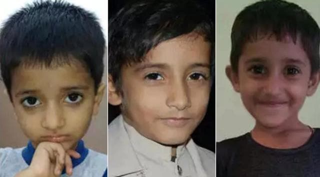 The bodies of the three siblings Samar (left), Sameer (centre), and Simran(right), were recovered by police in Panchkula’s Morni forest. (HT Photo)