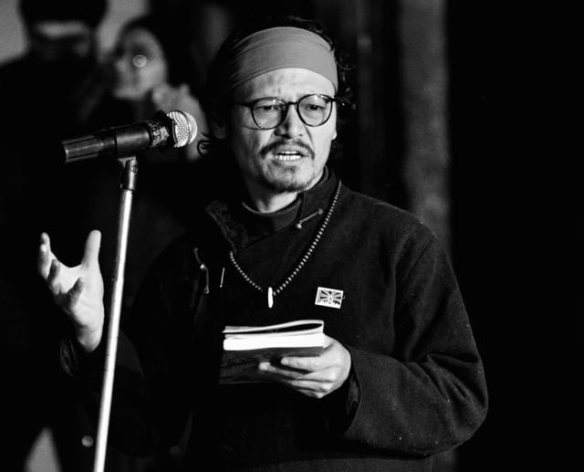 Tenzin regaled the audience with tales bittersweet, telling them of how he was born in a roadside tent, as his parents worked as labourers in the Lahaul valley. (Rahul Sharma) Tenzin regaled the audience with tales bittersweet, telling them of how he was born in a roadside tent, as his parents worked as labourers in the Lahaul valley. (Rahul Sharma)