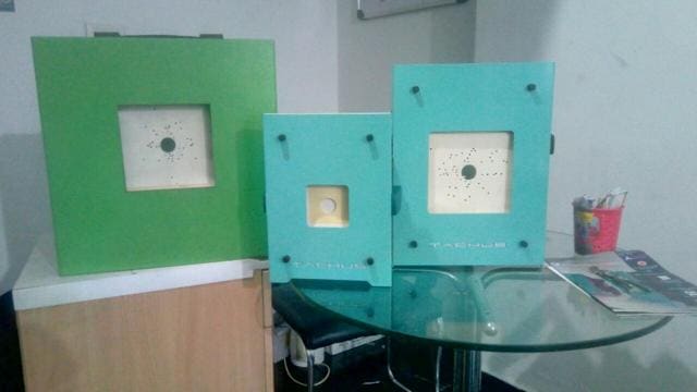 Indigenous electronic scorer and target system developed by Tachus Technology startup. (HT Photo) Indigenous electronic scorer and target system developed by Tachus Technology startup. (HT Photo)