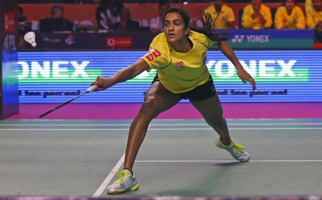PV Sindhu returns a shot against Beimen Zhang during the Premier Badminton League (PBL). (AP) PV Sindhu returns a shot against Beimen Zhang during the Premier Badminton League (PBL). (AP)