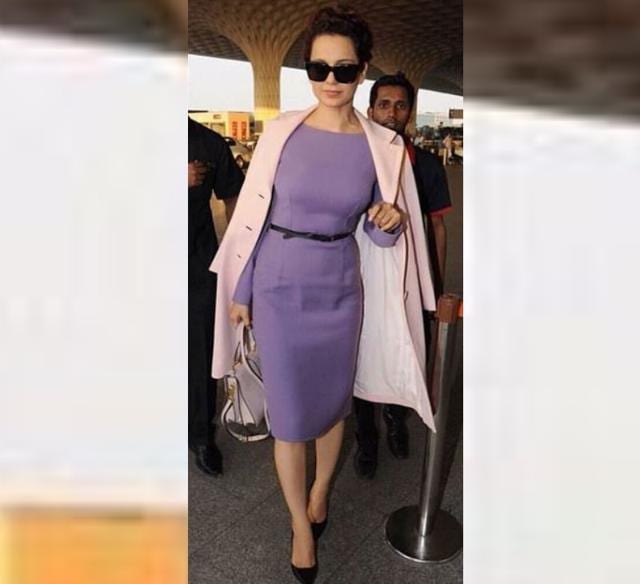 Kangana’s look had two key pieces: Her lavender-hued knee-length Dior dress and a structured long coat in pale pink from Prada. (Instagram) Kangana’s look had two key pieces: Her lavender-hued knee-length Dior dress and a structured long coat in pale pink from Prada. (Instagram)
