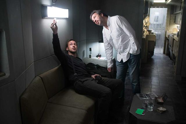 Denis Villeneuve on the set of Blade runner with Ryan Gosling. Denis Villeneuve on the set of Blade runner with Ryan Gosling.