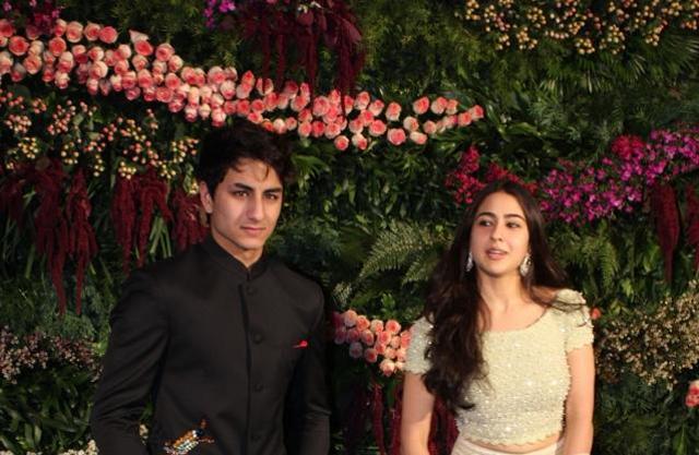 Saif Ali Khan's children Sara Ali Khan and Ibrahim Ali Khan at the wedding reception of Indian cricket captain Virat Kohli and actor Anushka Sharma. (IANS) Saif Ali Khan's children Sara Ali Khan and Ibrahim Ali Khan at the wedding reception of Indian cricket captain Virat Kohli and actor Anushka Sharma. (IANS)