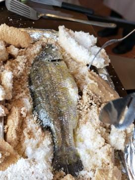 The technique of baking a whole fish in a salt crust is claimed by many cuisines from Spain to France, Italy, Morocco and East Asia The technique of baking a whole fish in a salt crust is claimed by many cuisines from Spain to France, Italy, Morocco and East Asia