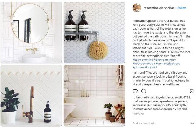 Focus more on simple, angular shapes and lines or flowing curved fixtures. (Instagram/ renovation.glebe.close)