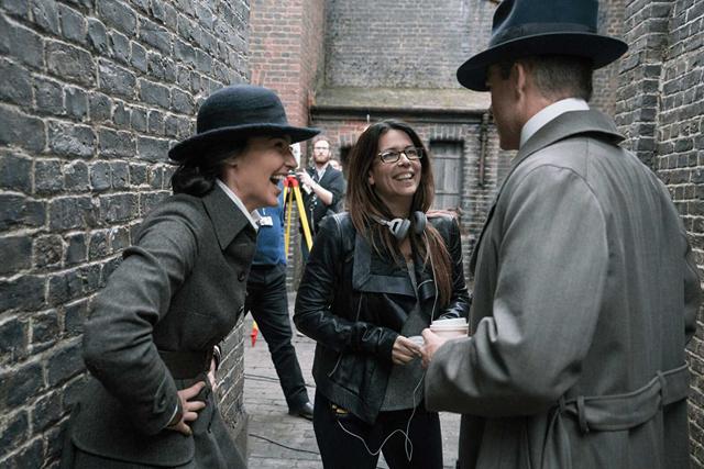 Patty Jenkins with Gal Gadot and Chris Pine on the sets of Wonder Woman. Patty Jenkins with Gal Gadot and Chris Pine on the sets of Wonder Woman.